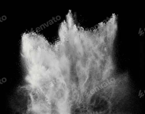 Preview: Steam and powder on a black background