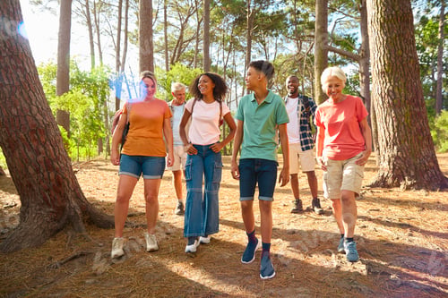 Preview: Active Three Generation Family On Outdoor Hike In Countryside Together