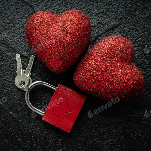Preview: Valentine's Day Concept. Key with the heart as a symbol of love