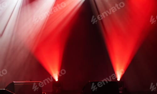 Preview: Light on a free stage, scene with red spotlights