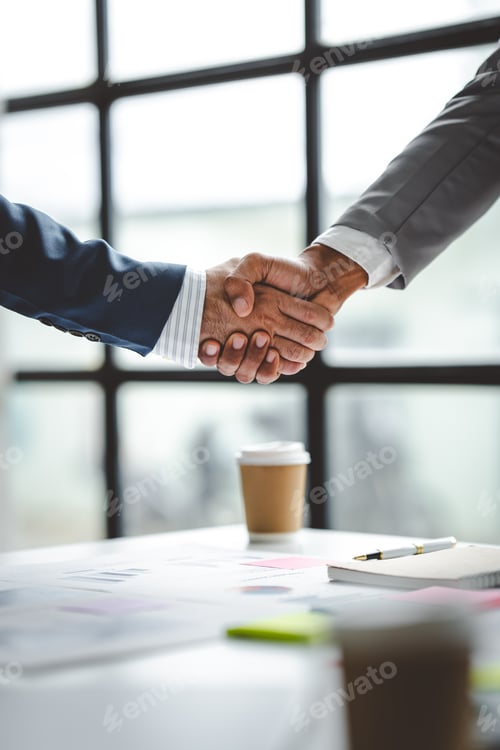 Preview: business partner handshake concept Colleagues shaking hands Successful deal after a great meeting. B