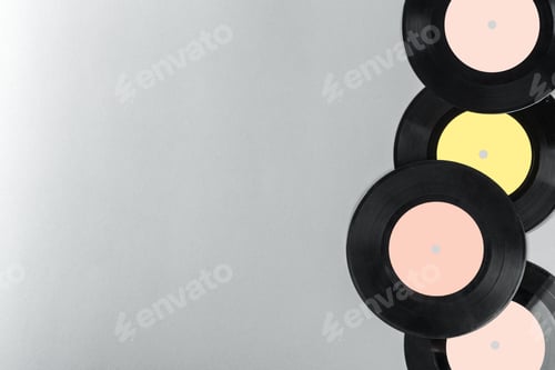Preview: vintage vinyl on gray background