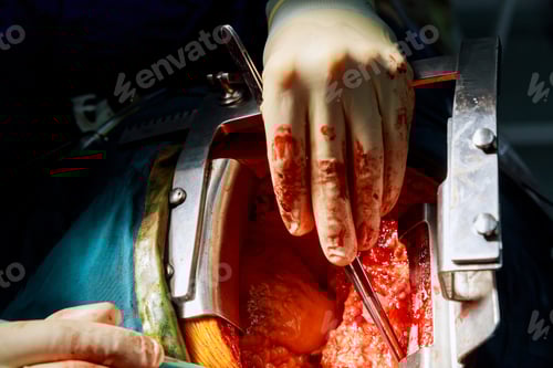 Preview: Surgery In Progress With Blood And Medical Tools