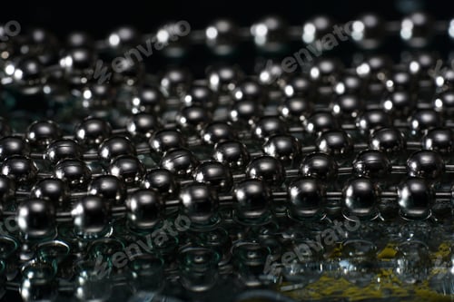 Preview: Closeup shot of the shiny silver beads