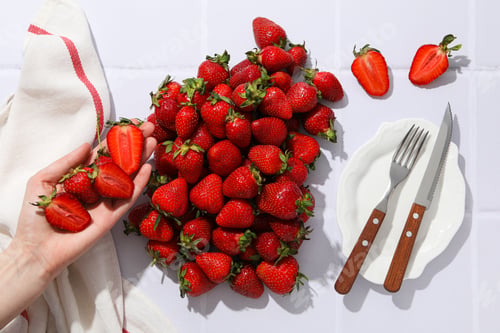 Preview: Fresh Ripe Strawberries Ready to Prepare and Eat