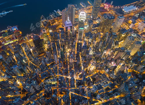Preview: Hong Kong Downtown, China. Financial district in city in Asia. Skyscraper buildings