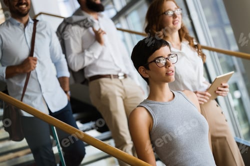 Preview: Portrait of businesspeople having free time from work