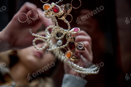 Preview: Young woman with jewelry and bijouterie