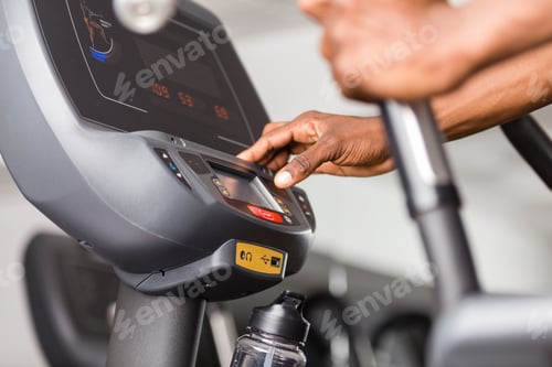 Preview: Close Up of Exercising on Treadmill Machine