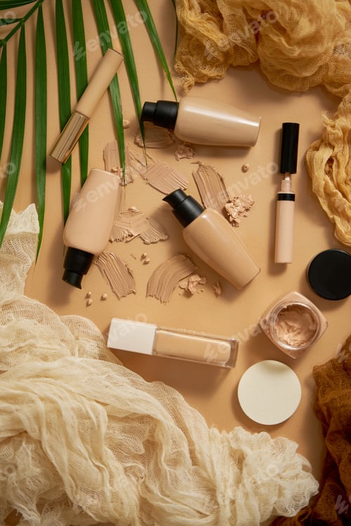 Preview: Cosmetic Foundation Bottles with Sponge and Cloth