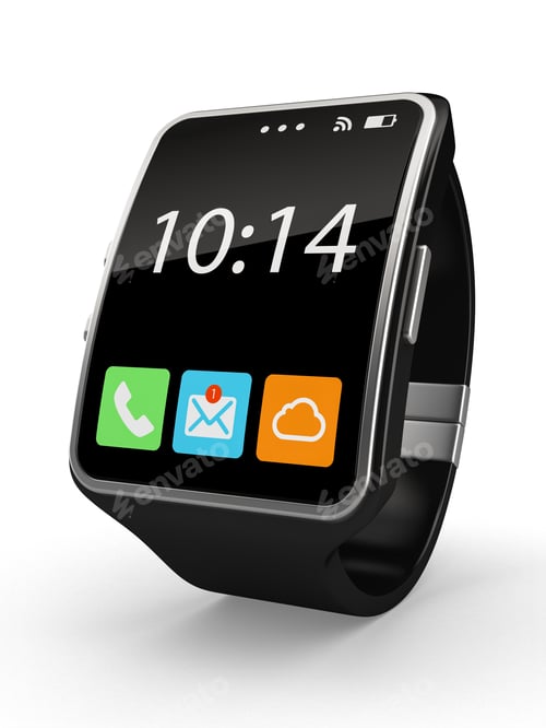 Preview: Black Smart watch isolated on white background