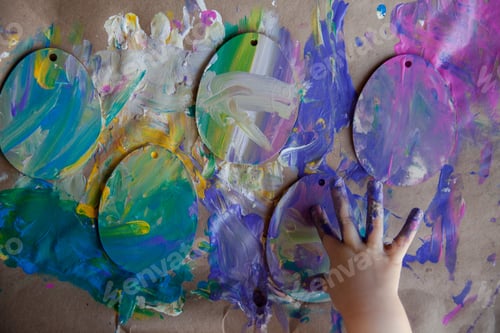Preview: Toddler Finger Painting Easter Egg Shapes