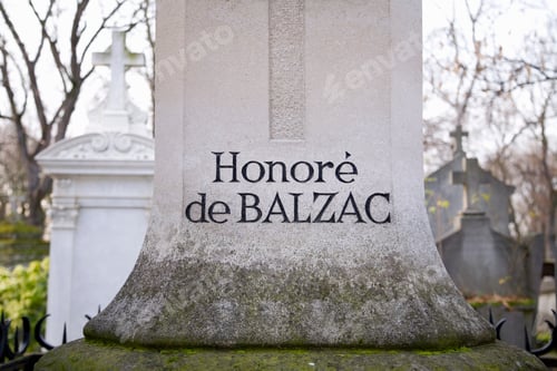 Preview: Honore de Balzac's grave, Pere-Lachaise cemetery, Paris, France