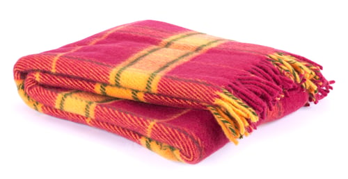 Preview: Soft and warm folded wool plaid with fringe