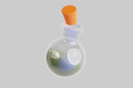 Preview: Round bottom flask with stopper
