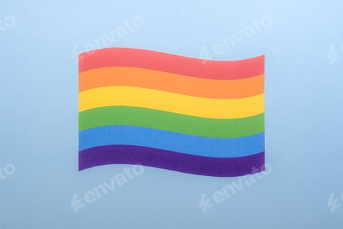 Preview: lgbt gay flag with blue background