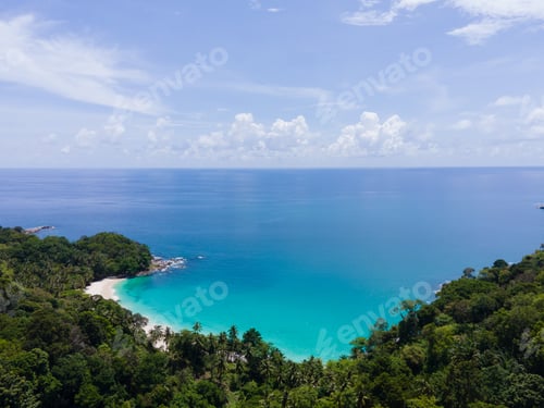 Preview: Landscape aerial view blue ocean and island