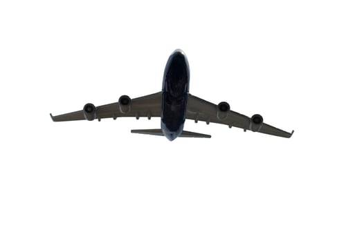 Preview: the isolated passenger plane in the air on the white background