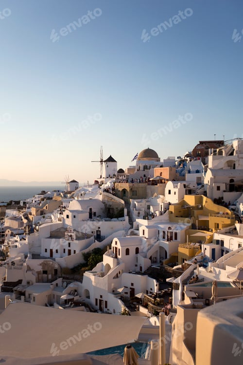 Preview: Oia village on Santorini island in Greece at sunset