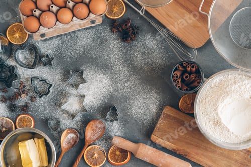 Preview: Process of cooking dough for Christmas cookies