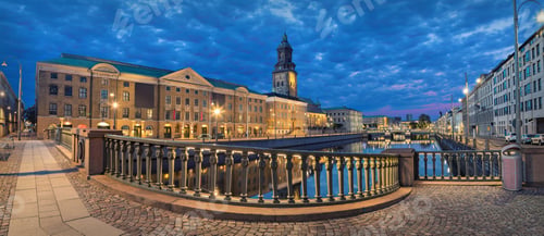 Preview: Panorama of Gothenburg in the evening