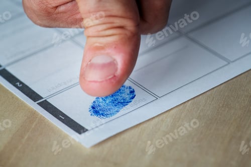 Preview: Closeup of fingerprint on paper