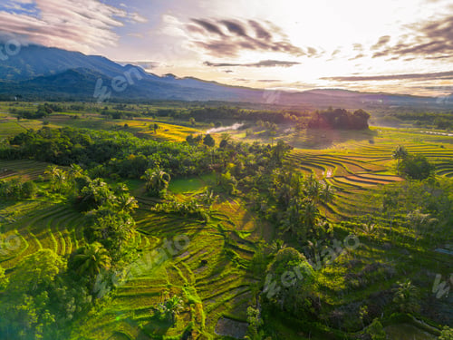 Preview: Beautiful morning view indonesia Panorama Landscape