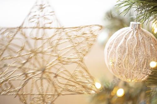 Preview: Christmas tree toys background . The concept of the celebration.