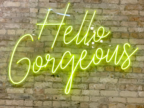 Preview: Neon lights sign with words hello gorgeous