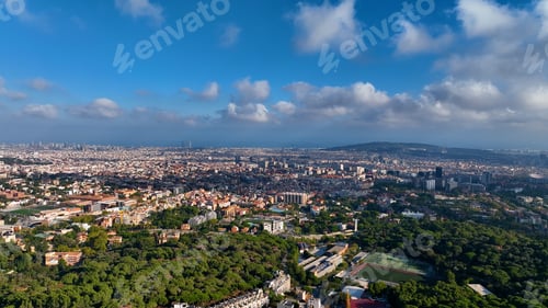 Preview: Aerial View of Barcelona City, Sarria-Sant Gervasi district, Sagrada Familia