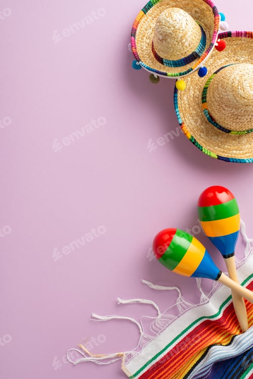 Preview: Celebratory Cinco de Mayo composition from vertical top view