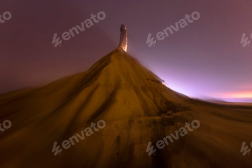 Preview: Top of stone desert hill and wonderful sky