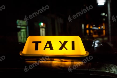 Preview: Illuminated taxi cab signage, Habana, Cuba