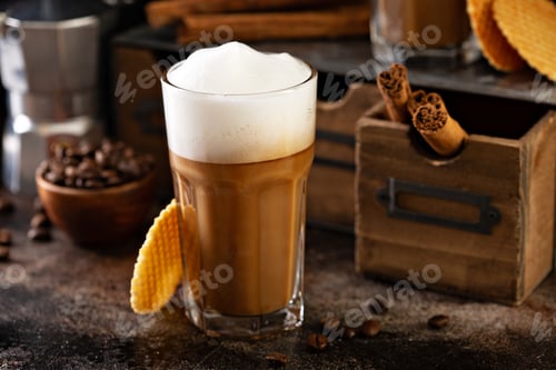 Preview: Coffee latte in small glasses