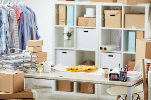 Preview: Desk of contemporary online shop manager