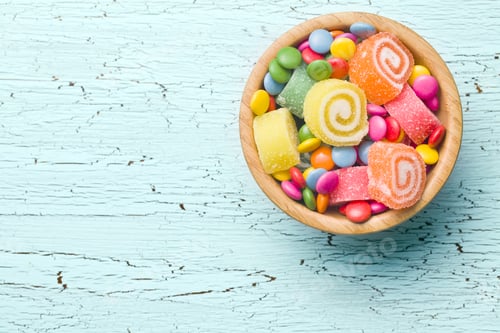 Preview: top view of colorful candy