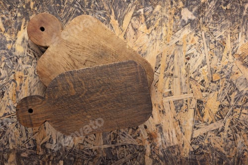 Preview: Wood cutting board on wooden osb background top table