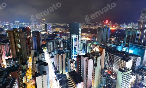 Preview: Hong Kong with crowded building at night
