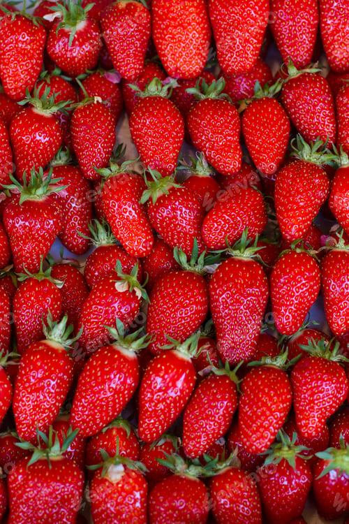 Preview: close up of strawberry on market