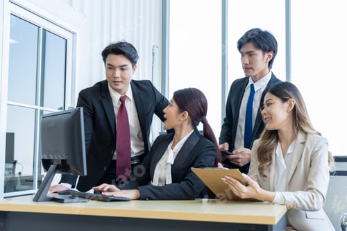 Preview: A group of young Asian businessmen