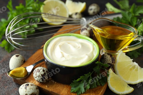 Preview: Concept of cooking egg sauce, mayonnaise sauce