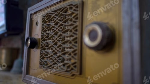 Preview: Shallow depth close-up shot of a vintage radio player