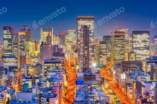 Preview: Osaka, Japan Night Cityscape