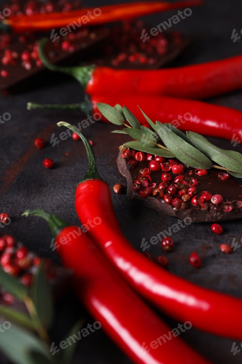 Preview: Delicious gourmet food - tasty chocolate with pepper