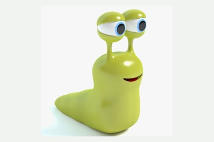 Preview: Animated Green Slug with Googly Eyes