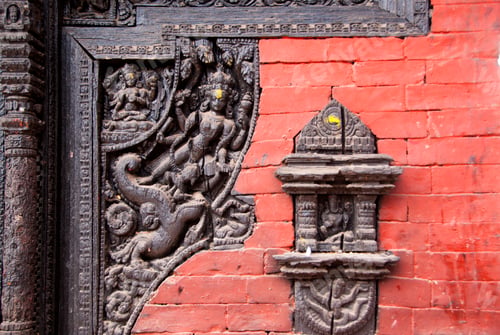 Preview: Erotic Wood Carvings, at ancient Pashupatinath Hindu Temple, Kathmandu, Nepal.