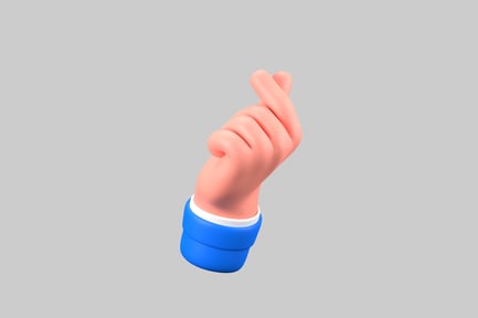 Preview: Cartoon finger heart hand gesture