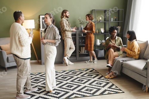 Preview: Group of people visiting home party