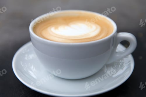 Preview: Cup of coffee on the table, morning routine. First drink in the morning.