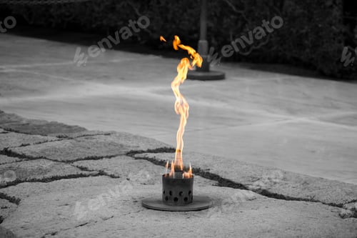 Preview: JFK Eternal Flame Black and White background.